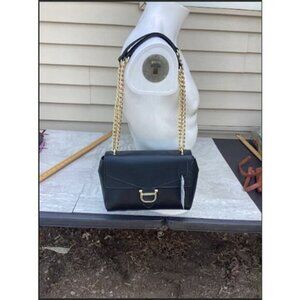 Goth y2k indie normcore gorpcore fisherman Black Leather Double Chain Handle Bag